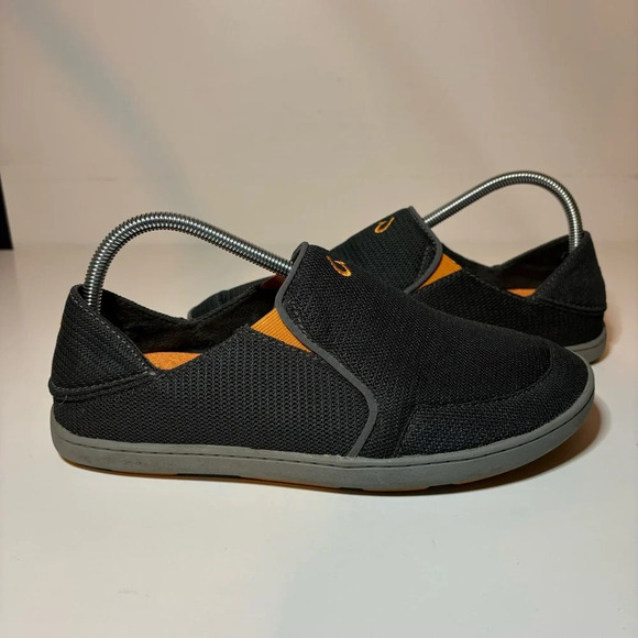 Olukai Nohea Mesh Sneakers Men's 8 M Black Grey Slip-On Loafers Collapsible heel - Picture 4 of 9